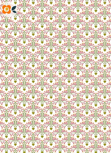 Geschenkpapier Florale Herzen