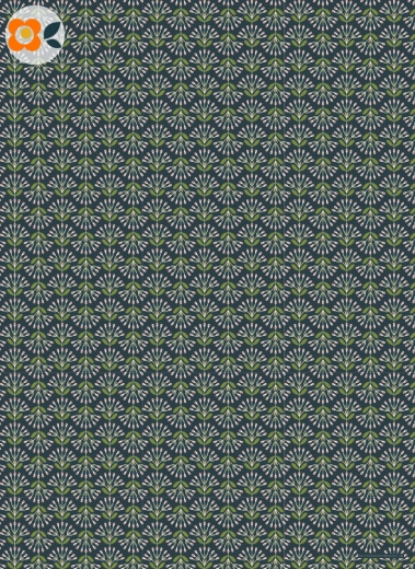 Geschenkpapier Bogenblume, blau