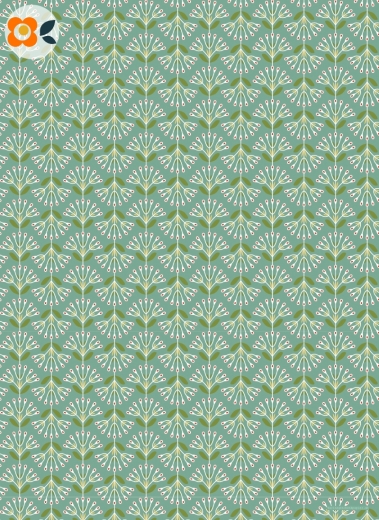 Geschenkpapier Bogenblume, hellblau