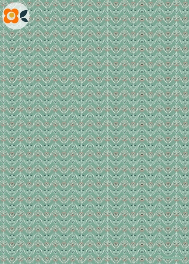 Geschenkpapier Bogenblume, Welle auf Hellblau