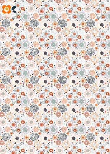 Geschenkpapier Hippie Scandi Blumenmix