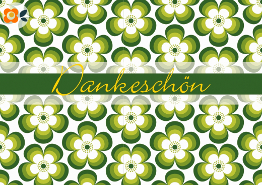 Postkarte Dankeschön, Glücksblüten