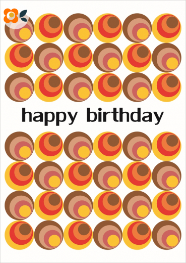 Postkarte Happy Birthday, Retrospots III