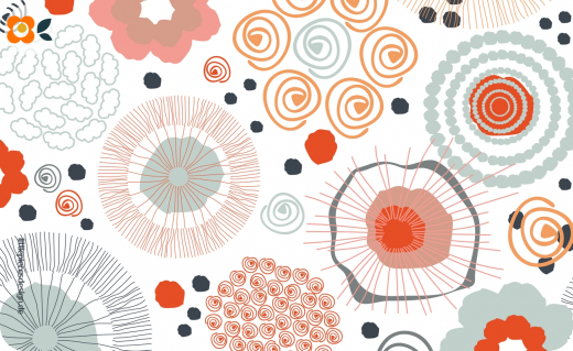 Frühstücksbrettchen Hippie Scandi Blumenmix