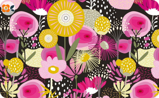 Frühstücksbrettchen Bunte Blumenmischung, Version 1