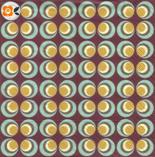 Lunchservietten Retro-Spots auf Aubergine