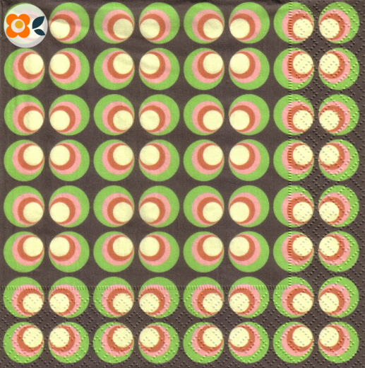 Lunchservietten Retro-Spots auf Dunkelgrün