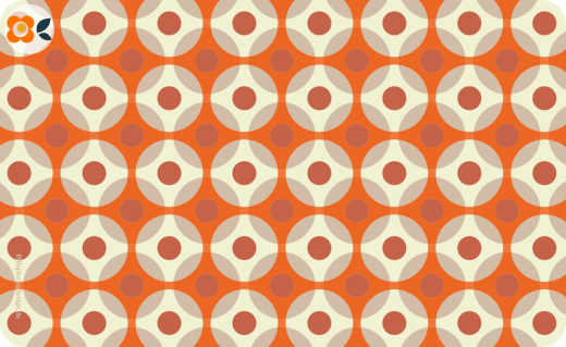 Frühstücksbrettchen Flower-Dots orange