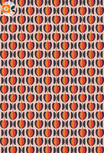 Geschenkpapier Retrotulpen