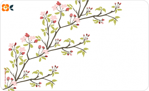 Frühstücksbrettchen Blühende Kirschzweige