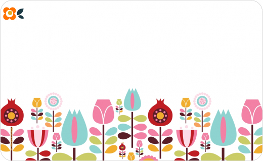 Frühstücksbrettchen Garten der Siebziger