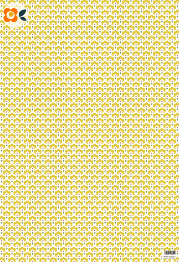 Geschenkpapier Skandinavisches Blumen Retro