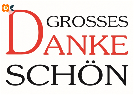 Postkarte Grosses Dankeschön mit Rot