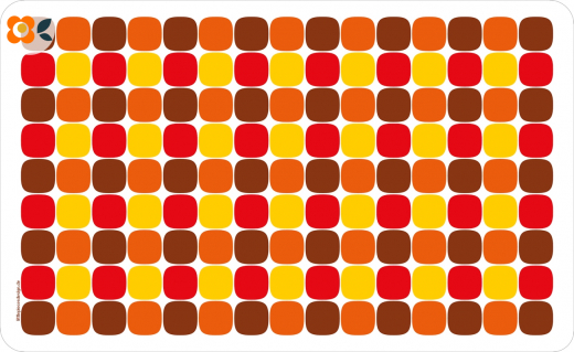 Frühstücksbrettchen 70er Karos braun/orange