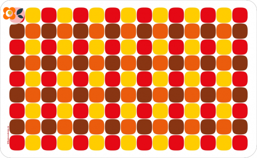 Frühstücksbrettchen 70er Karos rot/gelb