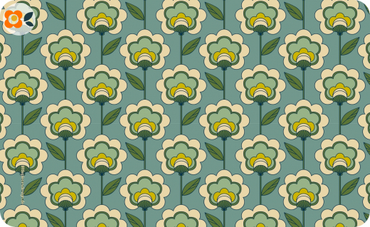 Frühstücksbrettchen Retro Wald mit Blumen