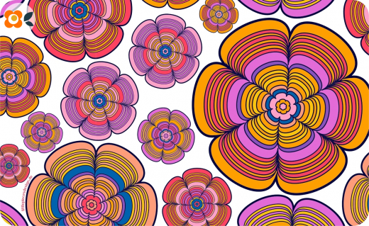 Frühstücksbrettchen Funky Flower Power