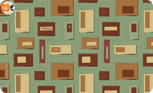 Frühstücksbrettchen Unstamped Letters, Thinking of you