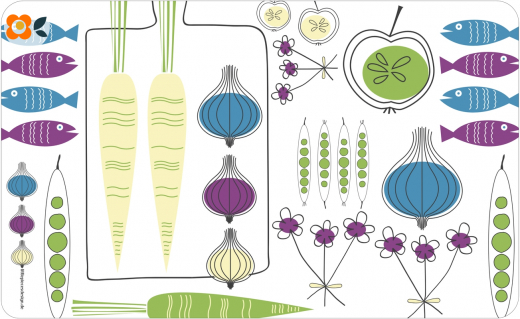 Frühstücksbrettchen Fisherman blau/grün