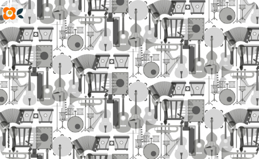 Frühstücksbrettchen Musikinstrumente