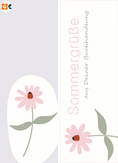 Lesezeichen Sommergrüße, Blume rosa