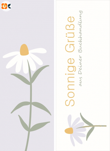 Lesezeichen Sonnige Grüße, Gänseblümchen