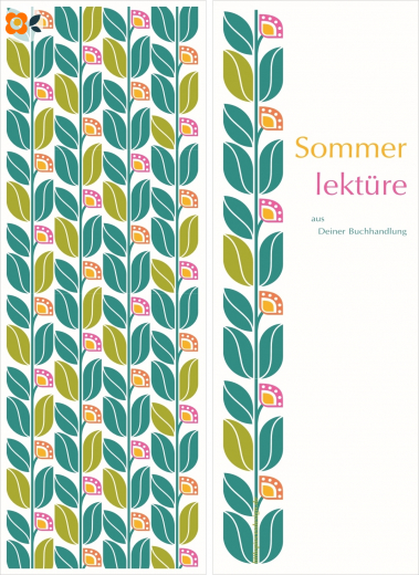 Lesezeichen Sommerlektüre, Retroblumen