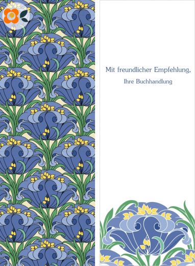 Lesezeichen Mit freundlicher Empfehlung, Blaue Blume