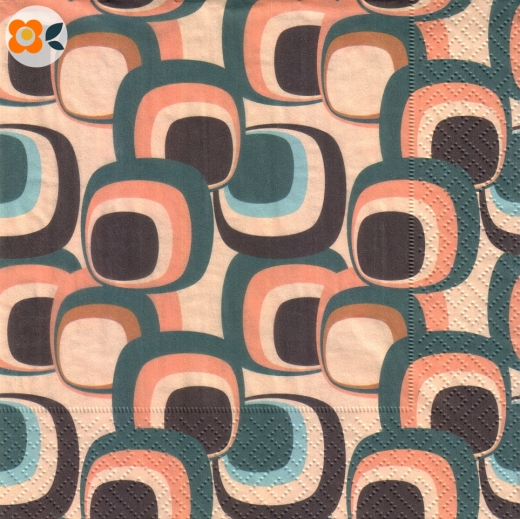 Lunchservietten Retro-Quadrate