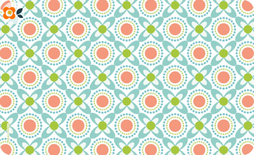 Frühstücksbrettchen Sommer-Mosaik, hellblau/grün