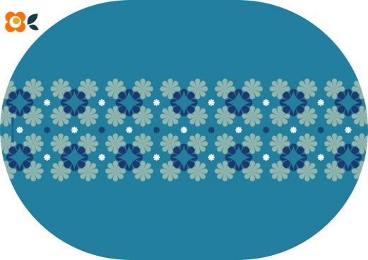 Frühstücksbrettchen Griechische Blütenblätter, blau