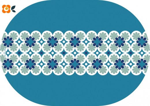 Frühstücksbrettchen Griechische Blütenblätter, blau/weiß
