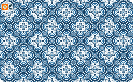 Frühstücksbrettchen Vierpaß, blau