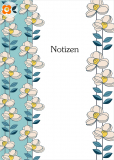 Notizheftchen Notizen Retro-Blume im Set