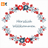 Getränkeuntersetzer Folklore-Kranz, Schön, dass Du