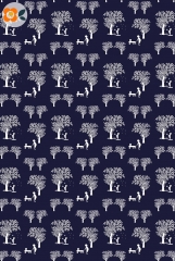 Geschenkpapier Silhouetten Traumland, blau