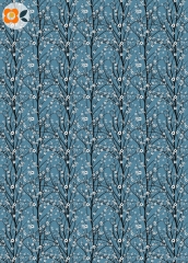 Geschenkpapier Kirschblüte auf Blau