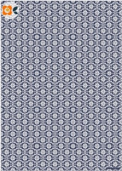 Geschenkpapier Blumenornament, blau/weiß