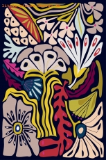 Geschenkpapier - Poster Playful flowers