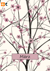 Postkarte 03/ März, Kirschblüte