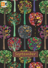 Postkarte 09/ September, Bäume