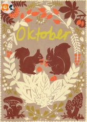 Postkarte 10/ Oktober, Folklore