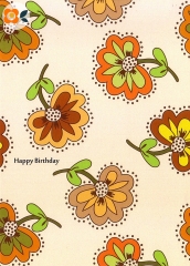 Postkarte Happy Birthday, Retroblumen