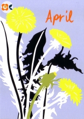 Postkarte 04/ April, Flowers