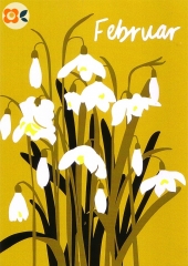 Postkarte 02/ Februar, Flowers