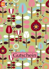Postkarte Gutschein, 70er Garten