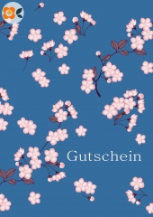 Postkarte Gutschein, Kirschblüten