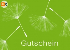 Geschenkgutschein, Pusteblume auf Grün (15 EUR)