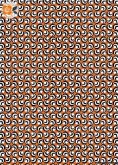 Geschenkpapier 70er Spots, orange/schwarz
