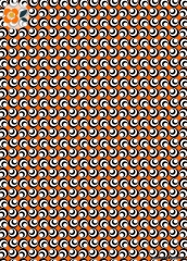 Geschenkpapier 70er Spots, orange/schwarz